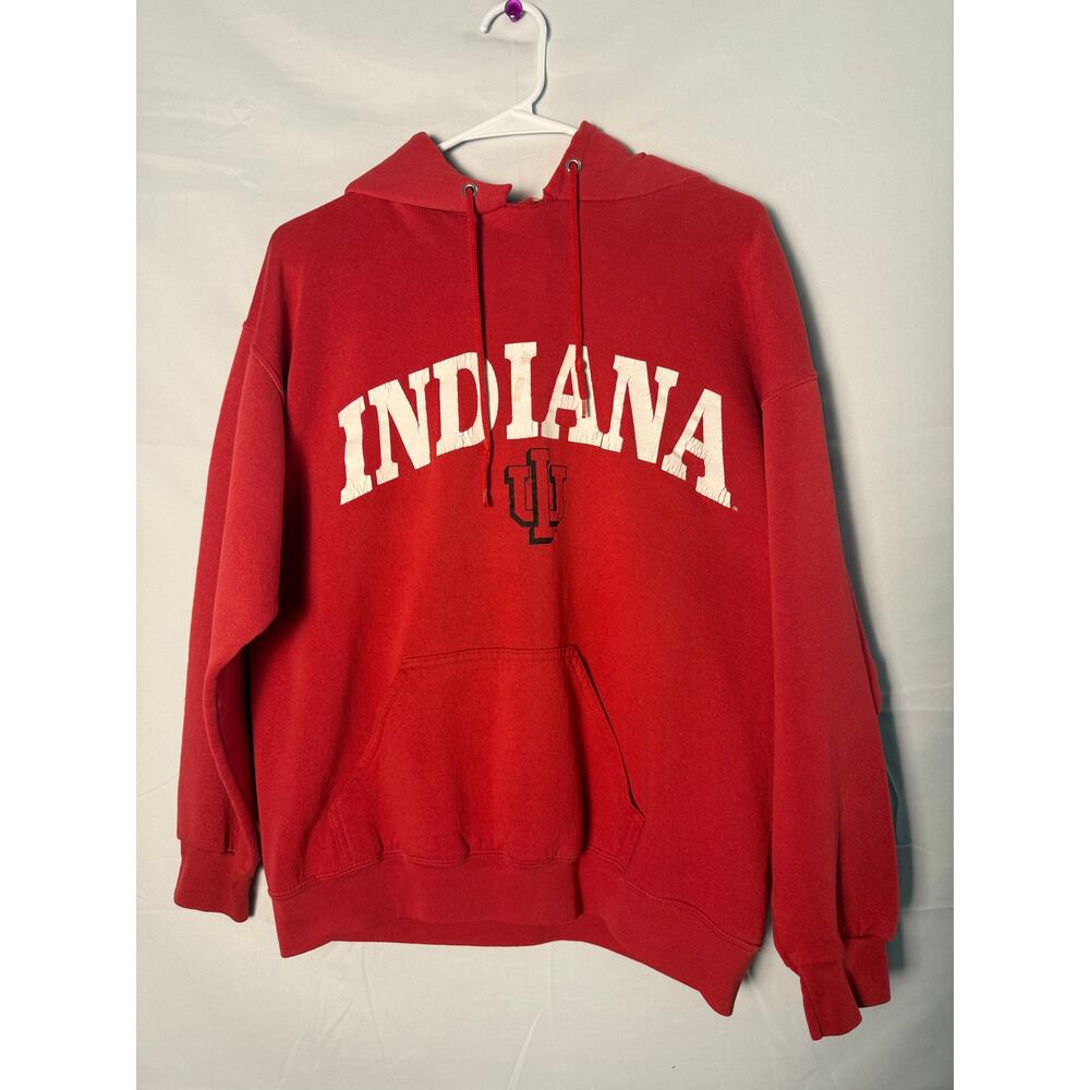 TNT IU Indiana University Hoosier Logo Graphic Red Pullover Hoodie Women's Large